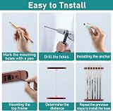 Adhafera 6-Piece Wall-Mounted Pool Cue Rack Holder view 6