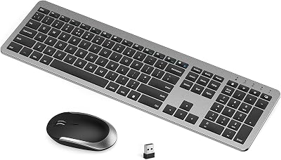Seenda Wireless Keyboard and Mouse SK38-3 Ultra Slim USB UK Layout Black Gray