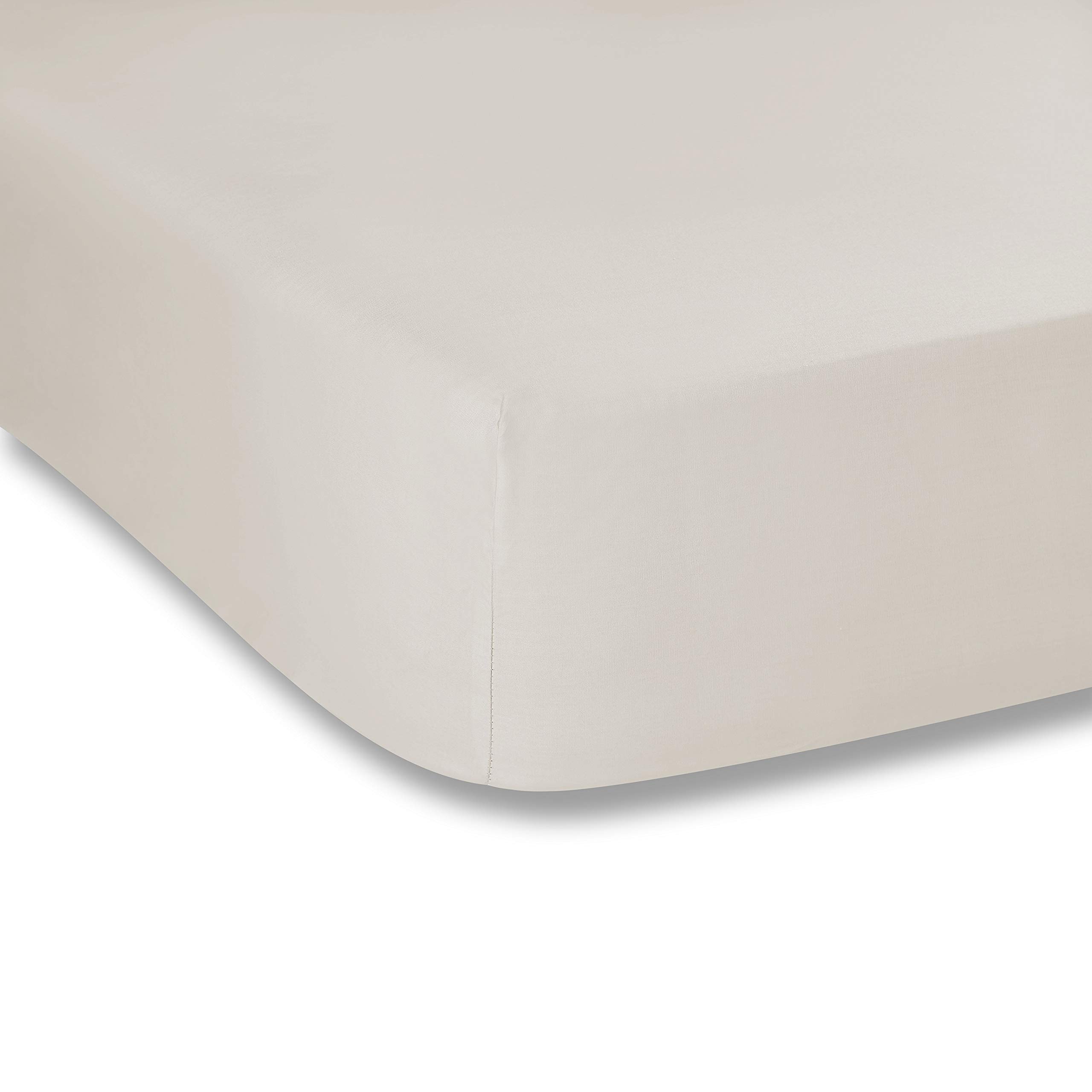 Plain Dyed Neutral Fitted Sheet 90x200cm 100% Cotton Percale