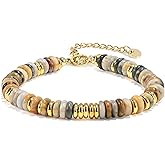 VIBILIA Gold Plated Bracelets for Women, Boho Bangle Bracelets, Beaded Bracelets Trendy, Handmade Gold Jewelry, Fashion Birthday Gifts for Women Friend on Valentine's Day Easter Mother's Day