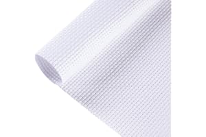 CANFOISON Aida Cloth Big Size 11 Count, White Cross Stitch Fabric, 39 inch by 60 inch