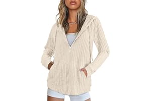 Cucuchy Style Womens Zip Up Hoodies Long Sleeve Hoodie Jackets Lightweight Tunic Sweatshirt Open Front Cardigan