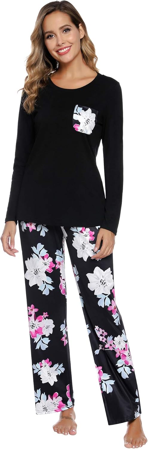 Aibrou Women Pyjama Sets Cotton Long Sleeve Striped Lounge Wear Pj S Nightwear Top Bottoms For Ladies Women S Clothing Nightwear Lingerie Underwear Cate Org