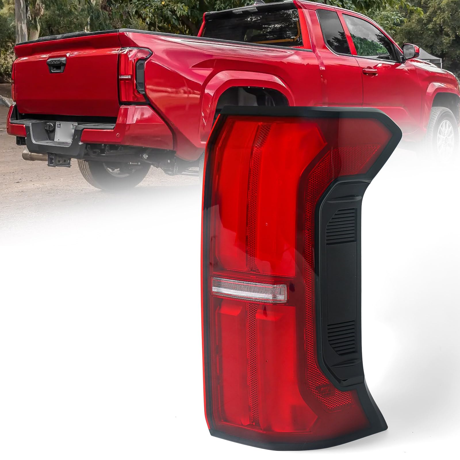 Photo 1 of Huray Right Full LED Tail Light Assembly Fit for Toyota Tacoma 2024 2025, RH Taillight w/o Tailgate Switch OE Style Rear Brake Lamp w/Side Marker Light Replacement for 81550-AK050 Passenger Side