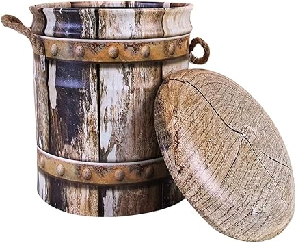 Amazon Com Bar Stool Iron Bucket Stool Retro Industrial Storage