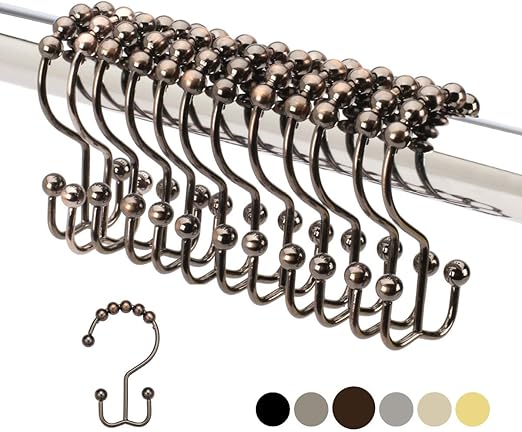 Amazon Com 2lbdepot Shower Curtain Rings Hooks Oil Rubbed