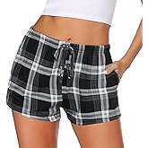Ekouaer Women Pajama Shorts Comfy Lounge Bottom with Pockets Stretch Strip Sleepwear Drawstring Pj Bottoms Sleep Shorts