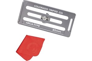 Breakthrough Photography 85mm Universal Arca Swiss Quick Release Plate for Tripod Ball Head with Hand-Adjustable Stainless Steel Screw & Removable Rear Stopper - Gunmetal Color