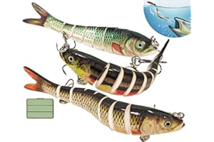 OH MY WOW Fishing Lures 3 Pack Crank Baits for Slow Sinking Glide and Swim and Lifelike Bait for Saltwater and Freshwater Trout and Sea Bass, Crappie, Walleye, Pike,Bluegill,Salmon