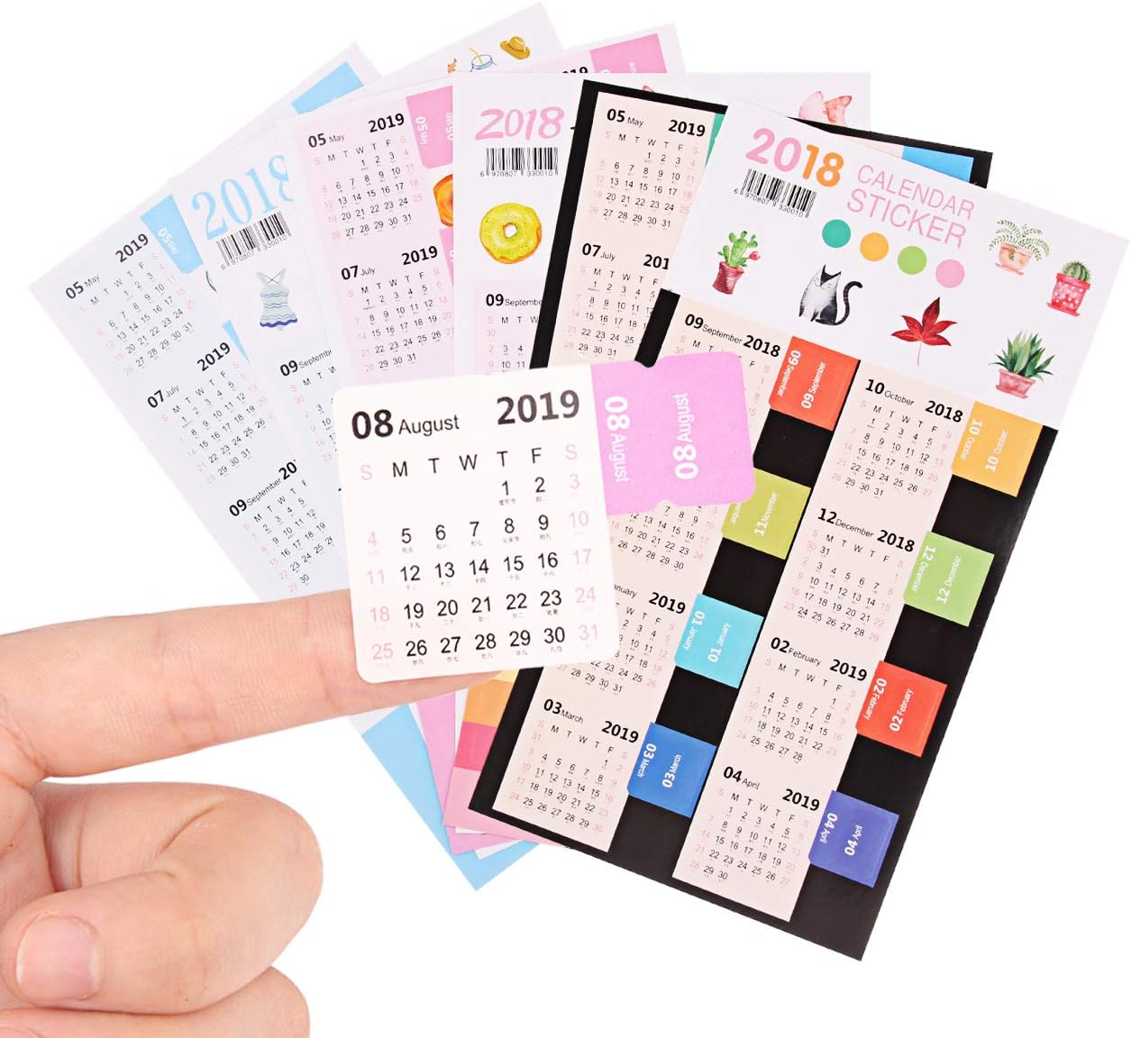 Autocollants Loisirs créatifs 2019 onglets Calendrier Stickers pour