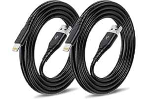 QZVOO iPhone Charger Cable 10 ft 2Pack, [Apple MFi Certified] Extra Long Lightning Cable Fast Charging 10 foot, USB iPhone Charger Cord 10 feet for iPhone 14/13/12/11 Pro Max SE XR XS X 8 7 6, iPad-Black