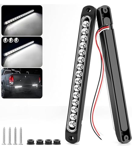 2x Led Tail Light Bar Fog Light Reverse Light Fit Travel Trailer, Boat Trailer E - Foto 3