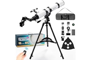 NACATIN Astronomy Telescope for Adults & Beginners, 90mm Aperture 800mm Focal Length Portable Professional Refractor Telescop