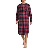 Latuza Men's Long Sleeves Cotton Flannel Nightshirt Nightgown