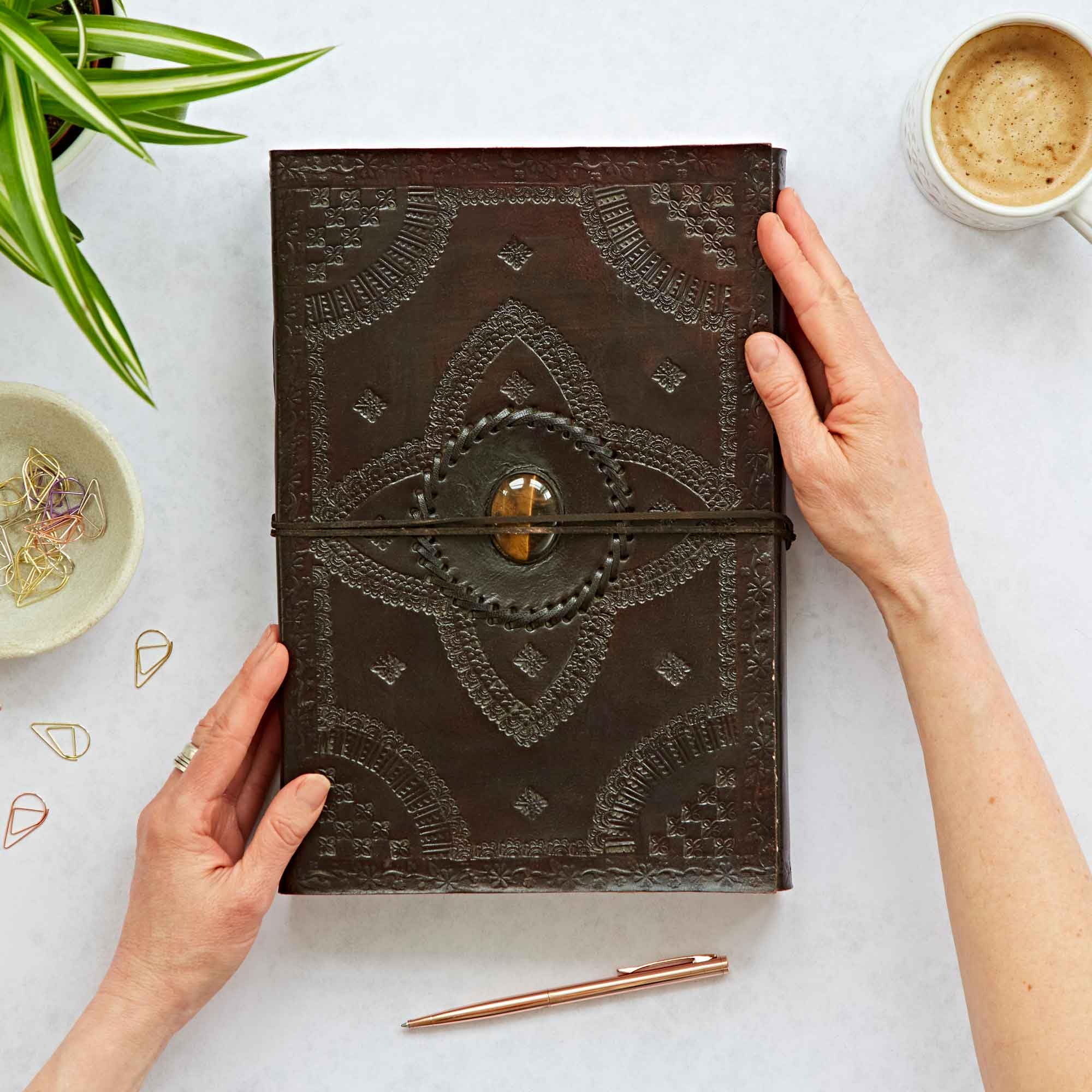 Paper High Indra A4 Embossed Stoned Leather Journal 205 x 300 mm