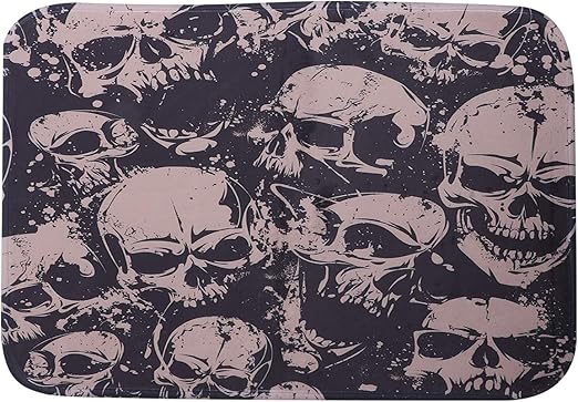 Cabilock - Esterilla para puerta de Halloween, diseño de cráneo en la