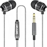 Betron B25 Earphones, Noise Isolating in-Ear Wired Headphones, Black | Strong Bass, Tangle-Free Cord, Lightweight, Carry Case and Soft Earbud Tips