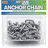 Anchor-Man Stainless Steel Boat Anchor Chain, Marine Grade, High Break Load with 2 Advanced Stainless Steel Shackles Boat Chains, 2 Sizes (L-5ft x D-3/16 || (L-5ft x D-1/4)