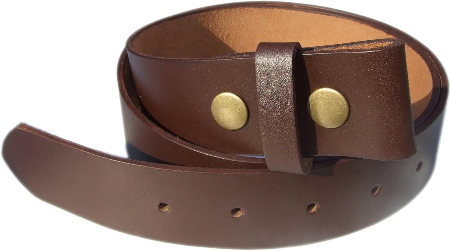 QHA Mens Snap On Belt Grain Leather Strap No Buckle Q52006 Amazon.co