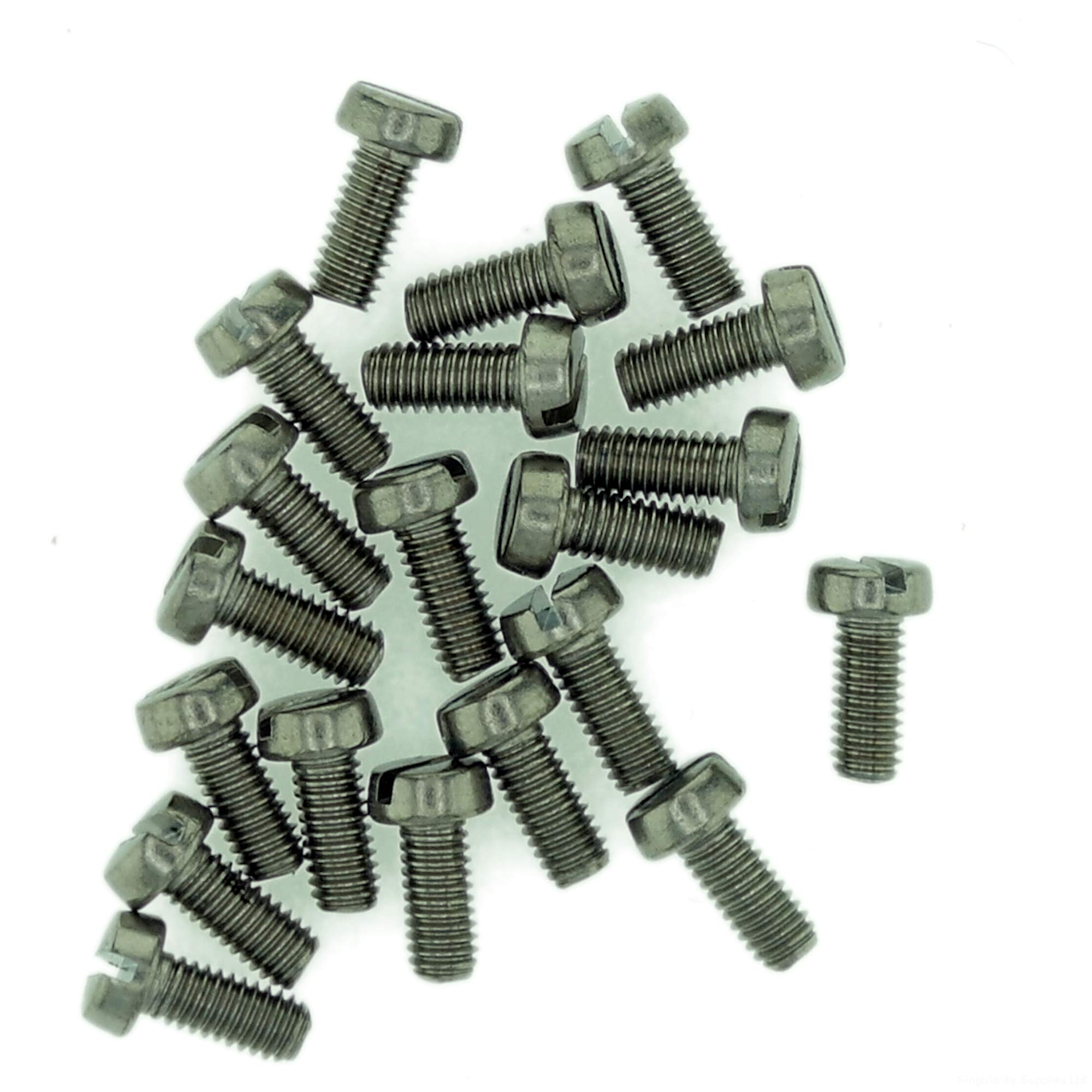 M1.2 (1.2mm x 2mm) Slot Cheese Machine Screw (Bolt) - Stainless Steel (A2) (Pack of 20)