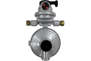 Fairview GR-9984 RV Camper LP Propane 2-Stage Automatic Changeover Regulator – Dual Tank Auto Changeover, 345,000 BTU, 11" WC, 3/8" NPT Outlet, 1/4" Inverted Flare Inlets, 8" x 4" x 3"