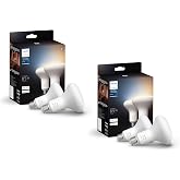 Philips Hue Smart 85W BR30 LED Bulb - White Ambiance Warm-to-Cool White Light - 4 Pack - 1200LM - E26 - Indoor - Control with Hue App - Compatible with Alexa Google Assistant and Apple Homekit