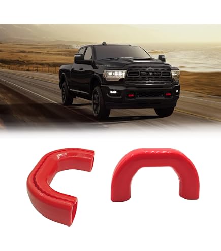 Housses De Pare-chocs Avant Pour Crochets De Remorquage Dodge RAM 1500 2019-2024 - Rouge, ABS, Lot De 2