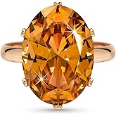 Linawe Cubic Zirconia Imitation Diamond Moissanite Rings for Women, 14K Gold/Rose Gold/Silver Adjustable Chunky Ring, Costume Rhinestone Jewelry for Wedding Engagement