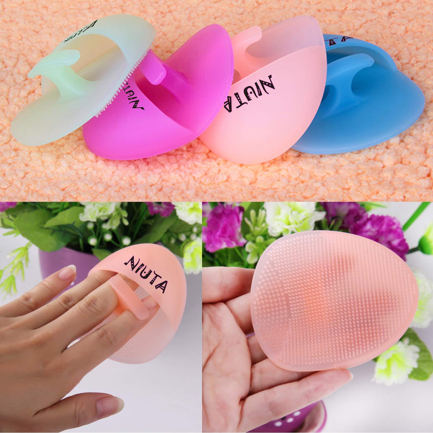 NIUTA Super Soft Silicone Face Scrubber, Manual Facial Cleansing Brushes, Face Massager and Exfoliator for Sensitive, Delicate, Dry Skin: Beauty