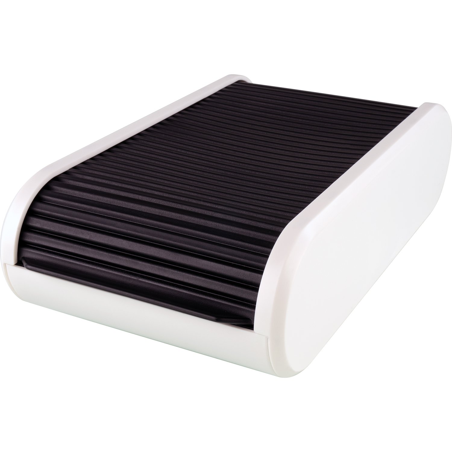 Helit H6218091 Business Card Box for Approx. 300 Business Cards Black / White