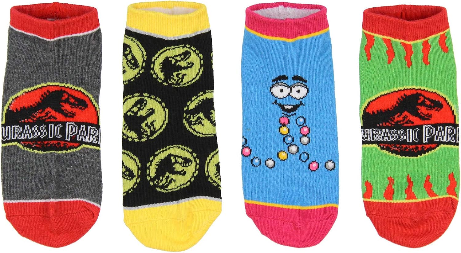 Jurassic Park Socks Kids T-Rex Dinosaur Jurassic World Ankle No Show Socks - 5 Pack For Boys Or Girls: Clothing