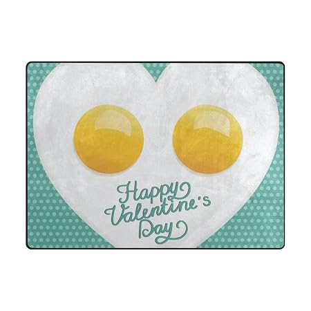 Amazon De Alaza Happy Valentinstag Spiegelei Herz Bereich Teppich