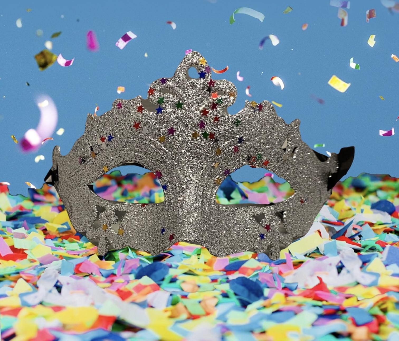GMM Venetian Mask Carnival Fancy Dress Mask for Parties in Mask for Parties Theme for Private Events (Grey/Silver)