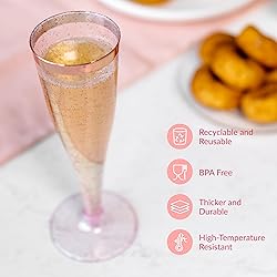 Prestee Set of 24 Plastic Champagne Flutes