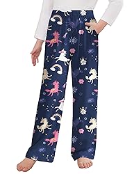 Arshiner Pajama Pants for Girls Long Sleep Plaid