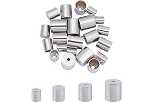 UNICRAFTALE 24pcs Stainless Steel Cord End Caps - 3/4/5/6mm Inner Dia, DIY Jewelry Making