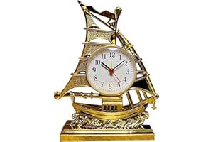 MYCENSE Contemporary Table Clocks with Nautical Charm for Home and Office, Golden