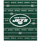 Pegasus Home Fashions New York Jets 60'' x 80'' Logo Stripe Flannel Fleece Blanket