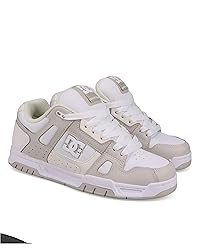 DC Men's Stag Skate Shoe, White/Stone, 10