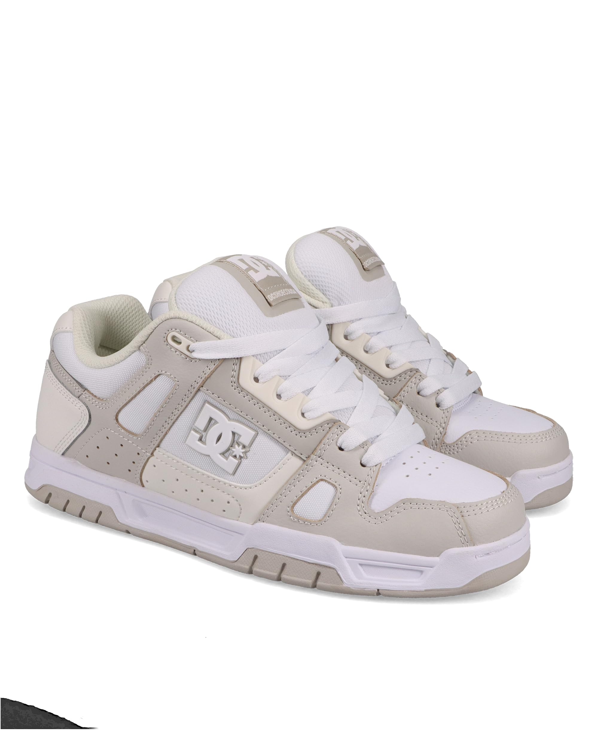 DC Men's Stag Skate Shoe, White/Stone, 10