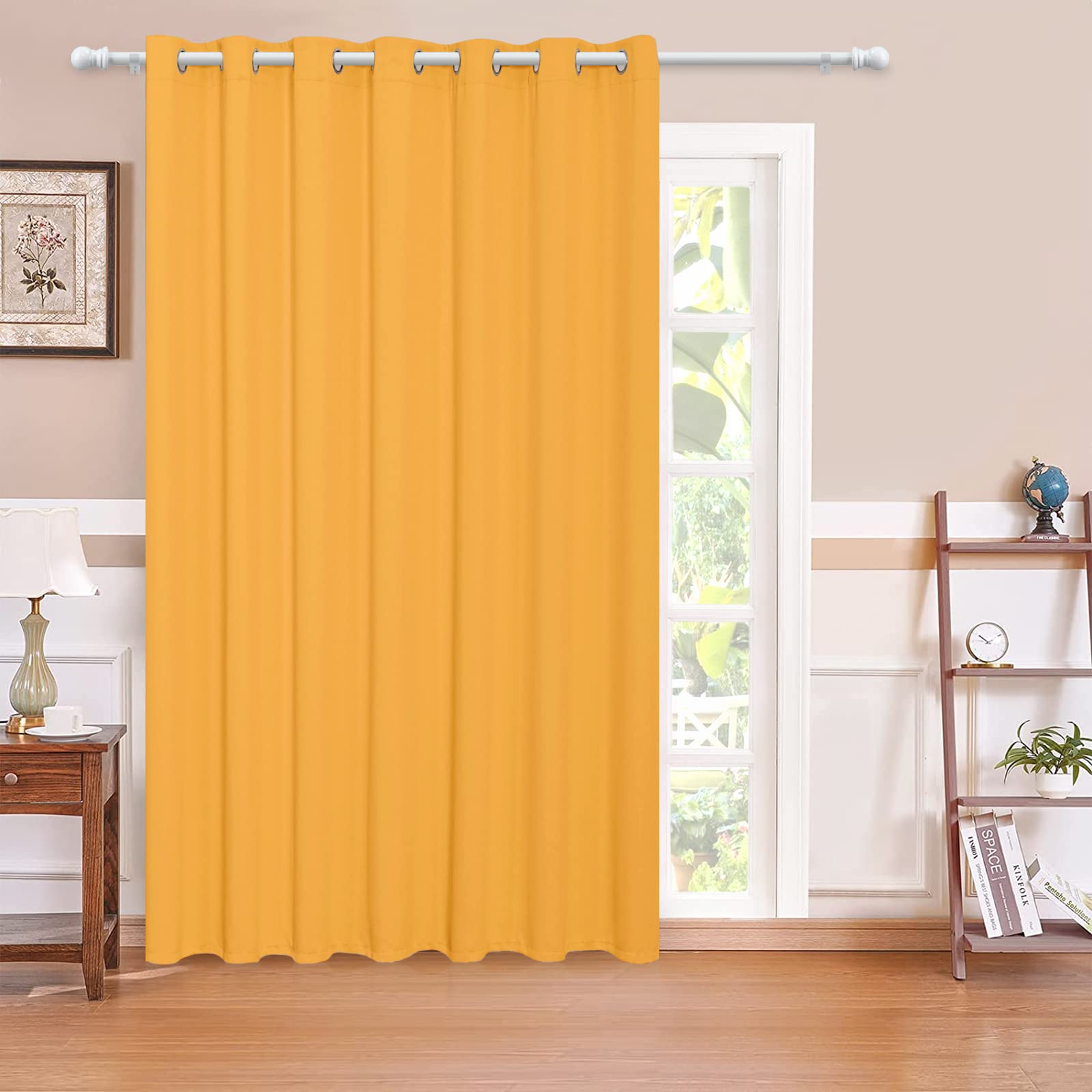 MYSKY HOME Yellow Curtains Blackout Curtain for Living Room Bedroom Curtains Custom Size Grommet Window Drapes Privacy Protect Room Darkening Curtain (Customsize, Mustard Yellow) Image MYSKY HOME Yellow Curtains Blackout Curtain for Living Room Bedroom Curtains Custom Size Grommet Window Drapes Privacy Protect Room Darkening Curtain (Customsize, Mustard Yellow) Image