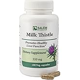 Salem Botanicals Milk Thistle Capsules - Liver Detox & Regeneration Support | 80% Silymarin Standardized Extract – 100 Capsules