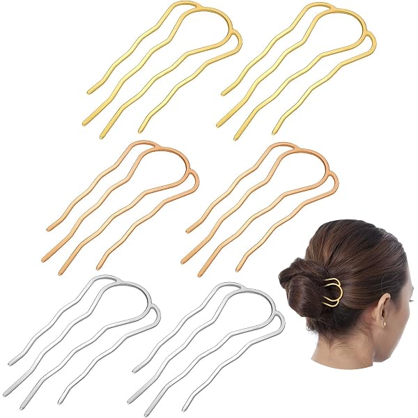 HAWWWY 4er Set U-förmige Haargabel-Clips Schwarz – Haarklammern Für Frauen