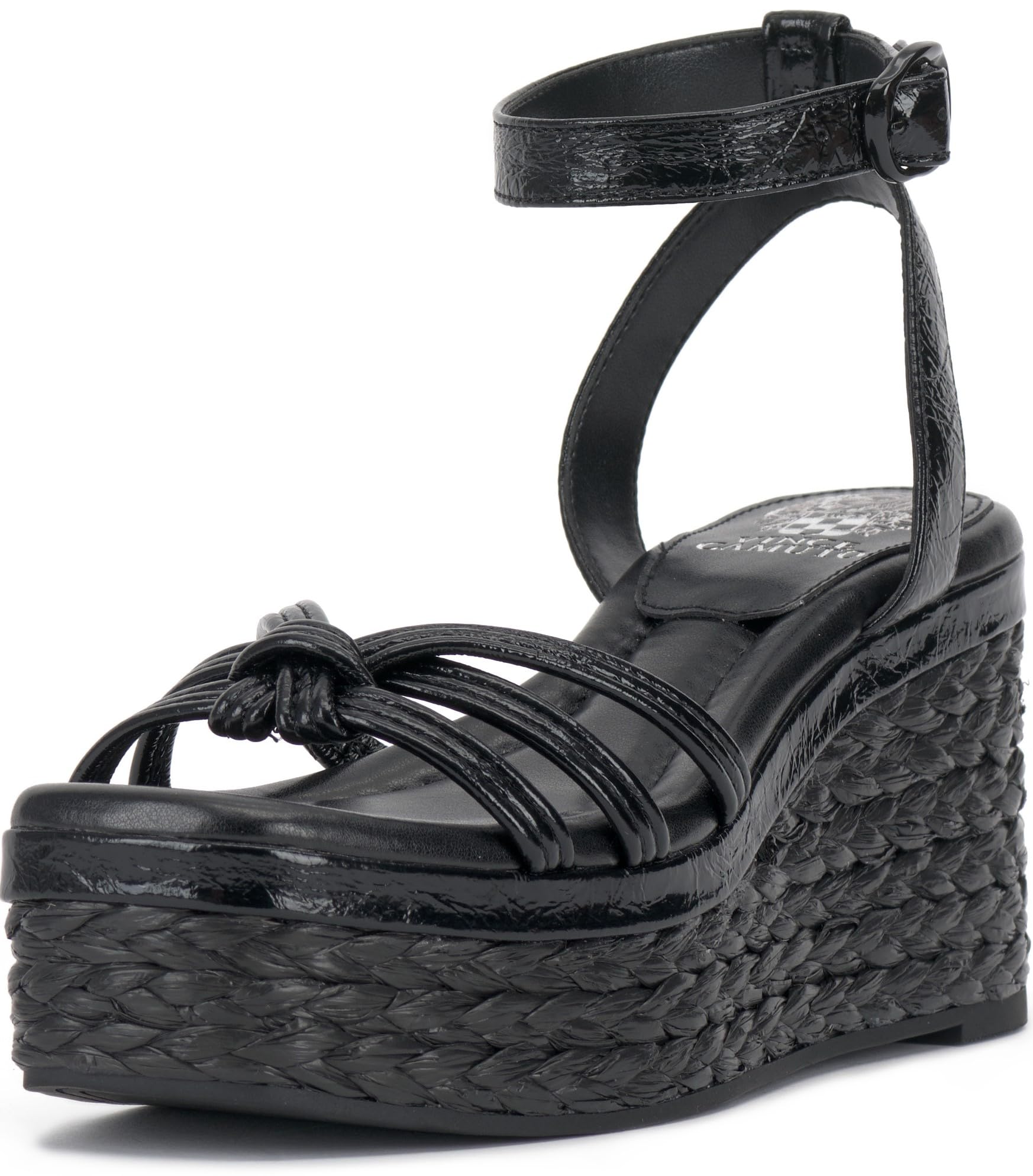 Vince Camuto Women’s LORESSA Wedge Sandal, Jet Black, 11
