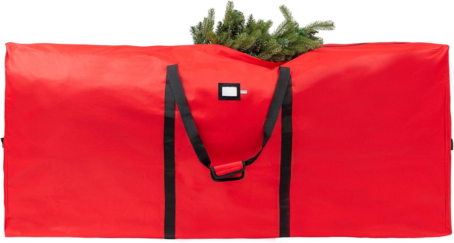 Holiday Décor Storage - Carrywell (Not Made In China) Christmas Tree Storage Bag, Fits Up to 9 ft Tall Artificial Disassembled Tree, Durable Handles w/Tear Proof 600D Oxford Canvas