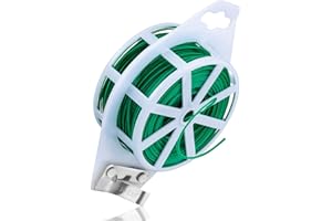 KOIMSEC 328 Feet (100m) Garden Plant Twist Tie with Cutter Reusable for Plants Growth and Care, Tie Wire Reel for Home and Office Cable Organization, Multifunctional Twist Ties (Green) Rool for Cord & Bag