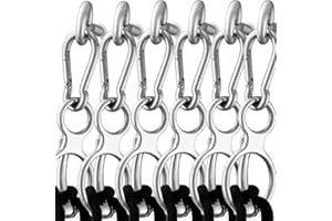 Hehoroo 6PCS Horse Tie Ring, Humane Way Magnetic Tie Ring, Stainless Steel Magnetic Ring for Tying and Retracting, Helps Horse Pull Back and Releases Stress(Silver)