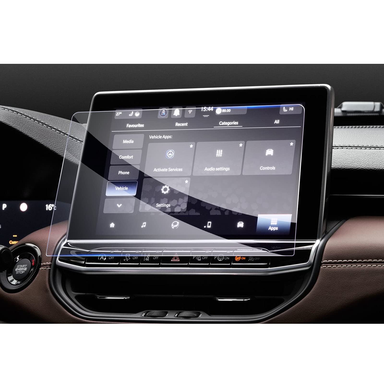 GAFAT Compatible with Jeep Compass 2021-2024 2025 10.1" Navigation Screen Protector, 10.1 Inch Compass Uconnect 5 Glass Screen Protective Film, Shockproof, 9H Anti-Scratch [Not for 8.4 Inches]