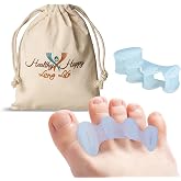 Healthy Happy Long Life Toe Spacers Soft for Beginners - Toe Separators for Alignment, Toe Straightener for Foot Pain Relief, Silicone Bunion Corrector for Women Big Toe, Supports Foot Health