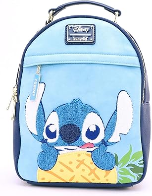 Amazon Loungefly ラウンジフライ ディズニー Wdbk0699 ミニ バックパック Yummy スティッチ Disney ブルー 並行輸入品 Lounge Fly ラウンジフライ レディース